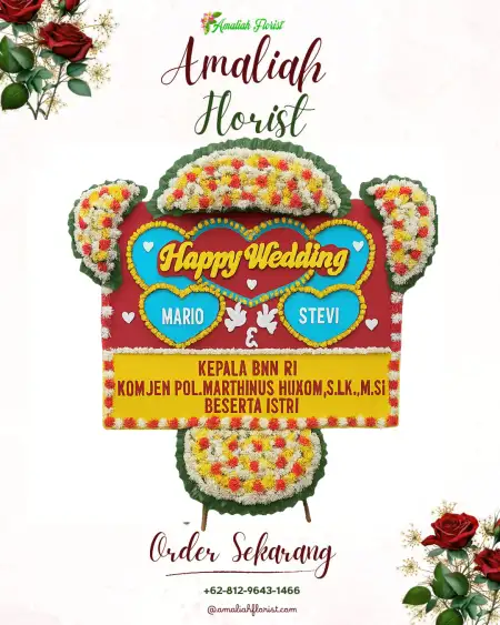 Papan Bunga Pernikahan Paku